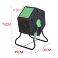 thumbnail image 5 of ZENSTYLE 18.5 Gallon Tumbling Composter Compact Single Chamber Outdoor Compost Bin, 5 of 10