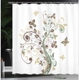 thumbnail image 3 of Ambesonne Floral Shower Curtain, Tree Swirly Branches Flowers, 69"Wx70"L, Brown Camel, 3 of 4