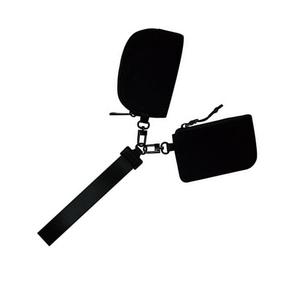 YIEMEEN Double Pouch Wristlet Keychain Wristlet Wallet Portable Nylon Wristlet Wallet