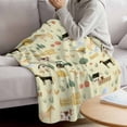 thumbnail image 3 of Cartoon Farmhouse Blanket Soft Cozy Warm Twin Blanket for Bed, Plush Fuzzy Flannel Fleece Blankets for Sofa, Cute Watercolor Cabin Animals Trees Yellow Throw Blankets for Couch Gifts, 60"x80", 3 of 9