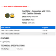 thumbnail image 2 of Fuel Filter - Compatible with 1959 - 1967 Cadillac Eldorado 1960 1961 1962 1963 1964 1965 1966, 2 of 2