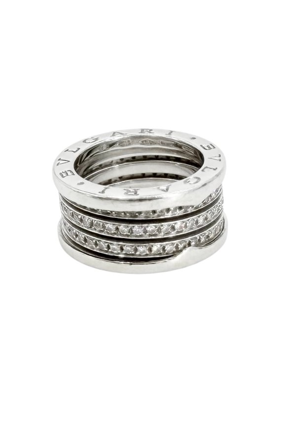 Pre-Owned Bulgari B-ZERO1 Ring for Women, 18K White Gold (Au750), 3-Band, Logo, Size 53,...