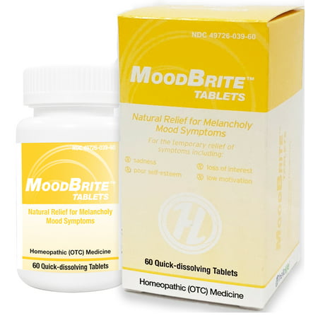 HelloLife MoodBrite Tablets - Natural Homeopathic for Relief of Depressive