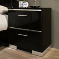 thumbnail image 4 of 5pcs Bedroom Queen Size Bed Set Black High Gloss Lacquer Solid wood Dresser Mirror Nightstand Solid Wood beautiful Furniture, 4 of 8