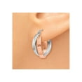 thumbnail image 3 of 14K Rose Pink and White Gold Polished Oval Hoop Earrings, 3 of 5