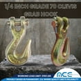 thumbnail image 2 of 4 Pack Heavy Duty G70 1/2" Clevis Grab Hook Flatbed Truck Trailer Transport Tow Chain Hook 11300 lbs WLL, 2 of 7
