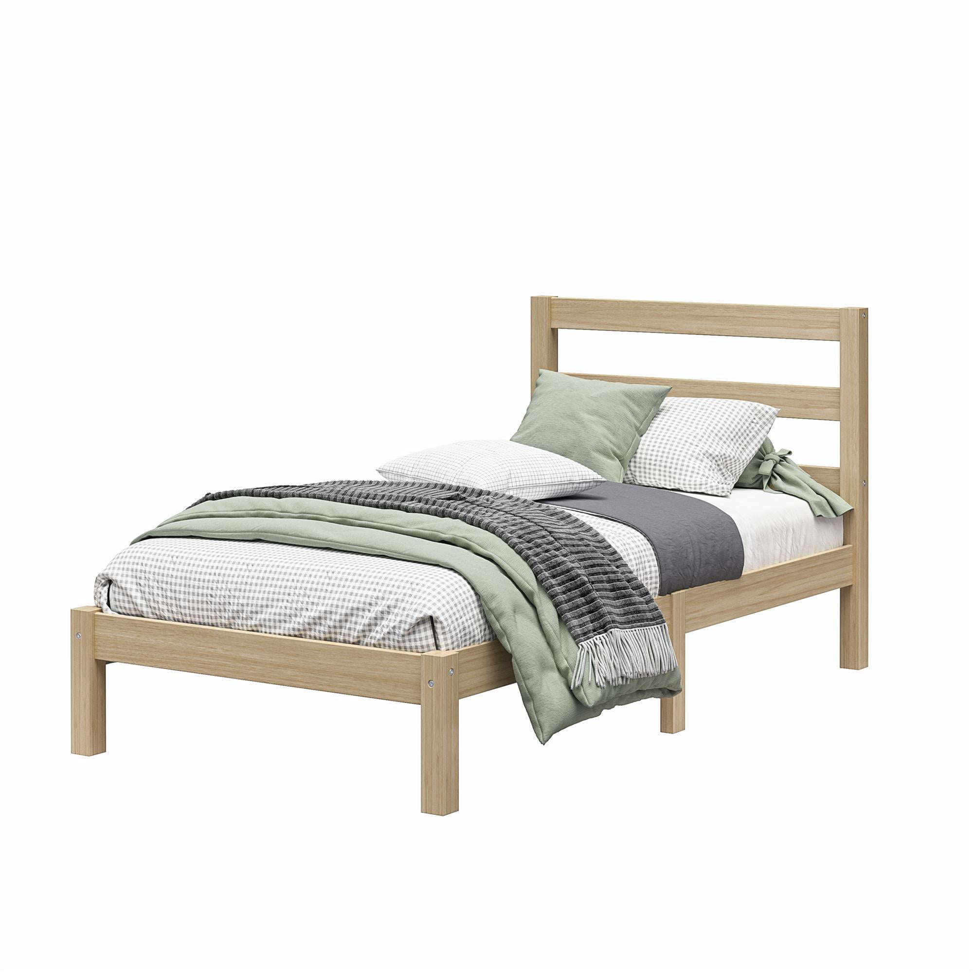 Mainstays Palmer Twin Bed, Natural Teak