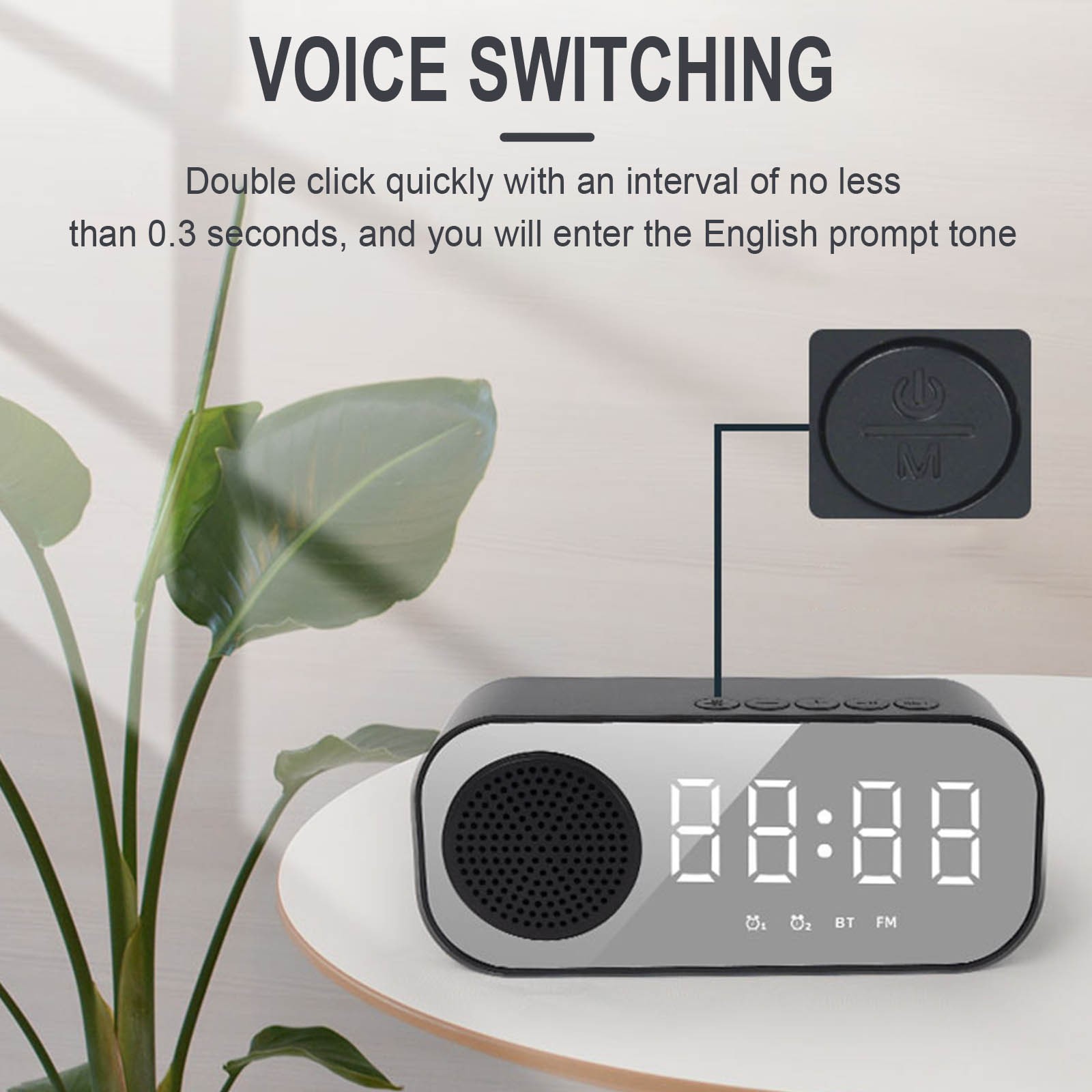 Alarm Clock Bluetooth Speaker High Power Portable Column For PC ...