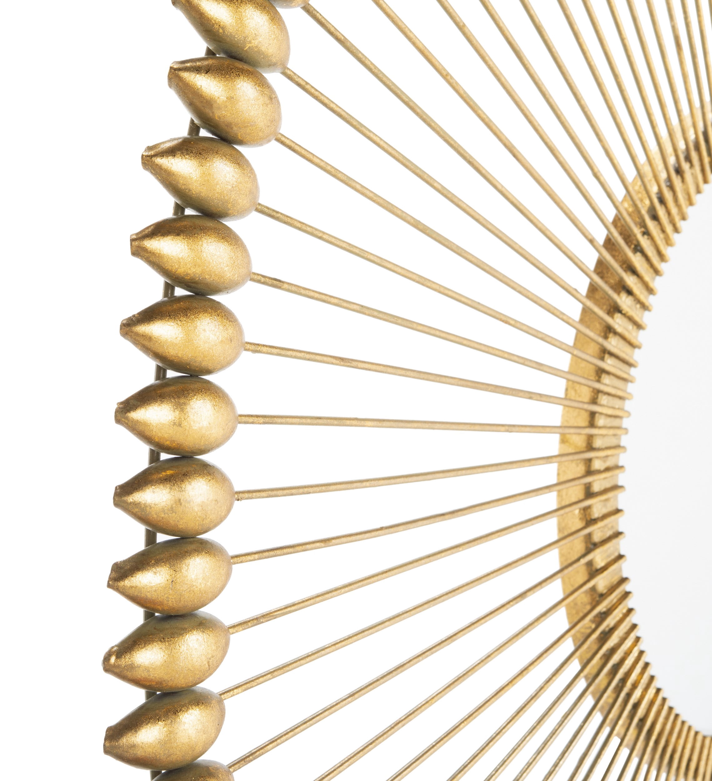 SAFAVIEH Abbey 36.5 in. Timeless Line Round Mirror, Gold Foil
