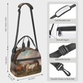 thumbnail image 3 of Goofa Three Horses Oil Painting Pattern Lunch Bag ,Insulated Lunch Box, Small Leakproof Cooler Food Lunch Containers Reusable High Capacity Lunch Tote Bags, 3 of 8