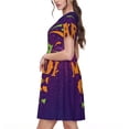 thumbnail image 2 of Vsdgher Mardi Gras2 pour Femmes Été 2025 Décontracté Robes Midi Maxi Légères Manches Courtes Col Rond Robe de Plage, 2 of 6