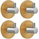 thumbnail image 2 of 4 Piezas Gancho Adhesivo Gancho de Pared Gancho Autoadhesivo Baño Cocina Oficina Puerta, Color Madera, 4,9*3,1 cm, 2 of 4
