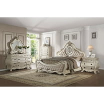 Acme Furniture King Beds Upholstered and Wood Panel with Button Tufting and Florals, Multicolor