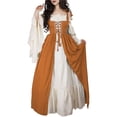 thumbnail image 1 of Disfraz Medieval Renacentista para Mujer, Cosplay Sobre Vestido Naranja XL, 1 of 7