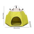 thumbnail image 3 of Hexagon Pet Tent Outdoor Camping Portable Folding Dog Cat House, Waterproof Tear-Resistant Travel Shelter, Mesh Ventilation, Lightweight Bed, 60x60x48cm, 3 of 6