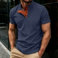thumbnail image 2 of HomeDM Henley Shirts for Men, Classic Button Collar Basic Solid Color Short Sleeve T-Shirt, S-5XL, 2 of 9