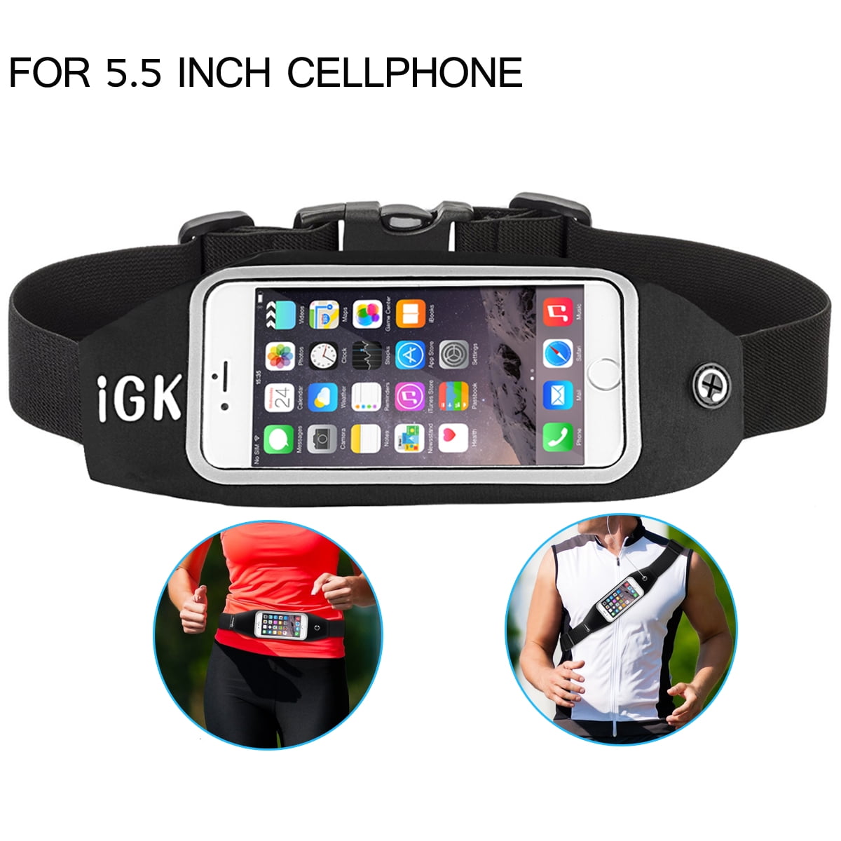 Blue Sport Running Belt Waist Pack With Touch Screen Window Apple iPhone 4/4S 