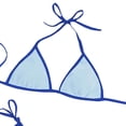 thumbnail image 3 of Stamzod Triangle Bikini Sets for Women Two Piece Drawstring Bathing Suits High Cut Cheeky Swimsuit Summer Beach Swimwear Light Blue-1 L, 3 of 5