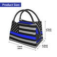 thumbnail image 3 of Insulated Lunch Tote Bag Distressed Police Style Flag Lunch Bag For Women Men, 3 of 7