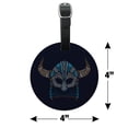 thumbnail image 6 of Nordic Viking Warrior Helmet with Horns Round Leather Luggage Card Suitcase Carry-On ID Tag, 6 of 6