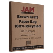 JAM Paper Matte 28lb Paper, 8.5 x 11, Brown Kraft, 50 Sheets/Pack