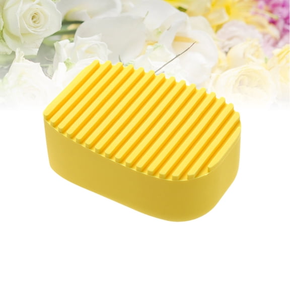 KALLORY Mini Handheld Clothes Washing Board Silicone Laundry Washboard 1 Piece in Yellow