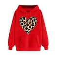 thumbnail image 2 of SOOMLON Valentines Day Hoodies for Women Couple Valentines Gift Plus Size Comfy Long Sleeve Round Neck Sweatshirts Tops Funny Heart Graphic Pullovers Shirts Fashion Valentines Clothes 2025 Red 2XL, 2 of 5