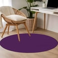 thumbnail image 4 of Pure Dark Purple Round Area Rug 3.3 FT, Non Slip Small Entryway Kitchen Mat, Simple Solid Color Washable Soft Circular Rug Non-Shedding Door Mat for Bathroom Playroom Kids Room, 4 of 9