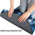 thumbnail image 3 of Blue White Tie Dye Mandala Pattern Hot Yoga Mat Towel Non Slip for Hot Yoga - Quick-Drying Yoga Mat Cover with 4 Corner Pockets with Travel Bag - Hot Yoga Towel Non Slip 74"x26", 3 of 6