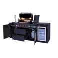 thumbnail image 2 of Nyddle 4-Burner 72000 BTU Deluxe Stainless Steel Gas Outdoor Kitchen Barbecue Island Grill with Single Door Refrigerator Stainless Steel Sink and Faucet,Black, 2 of 8
