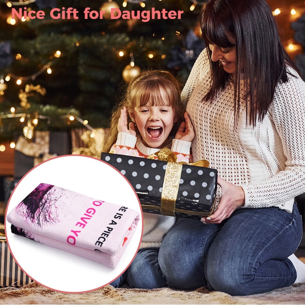 To My Daughter Blanket, Daughter Blanket from Mom, Soft Flannel Throw Blanket, Mother to Daughter Christmas Birthday Gift for Daughter(51" x 59")