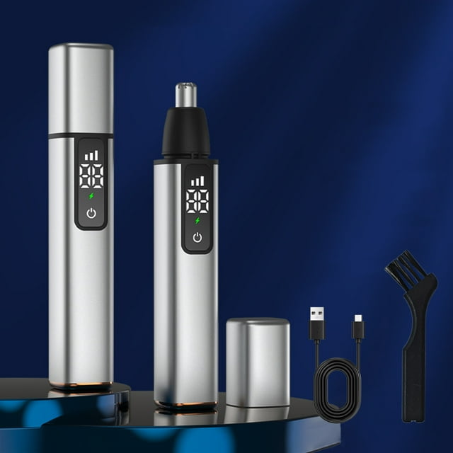 EGNMCR Tondeuse Électrique pour Poils du Nez pour Hommes Tondeuse pour Poils du Nez Lavable Ciseaux pour Poils du Nez pour Femmes Écran Numérique Usiné Tondeuse à Raser le Nez