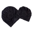 thumbnail image 2 of Sombrero de padre e hijo Turbante Con Flores Para Madre Y Bebé Conjunto De Sombrero De Copa Para Mamá Y Bebé Niño Pequeño Negro Magideal Sombrero de padre e hijo, 2 of 7