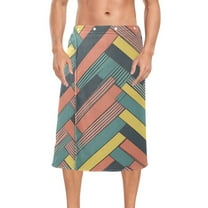 Mens Shower Wrap Adjustable Bath Wrap Towel Body Towels for Gym Shower Sauna Spa Colorful Strip 60x28