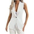 thumbnail image 3 of kakina CMSX Women's Sleeveless Blazer Jackets,Summer Fashion Lightweight Single Button Waistcoat Solid Color Open Front Work office Vest Tops, 3 of 3