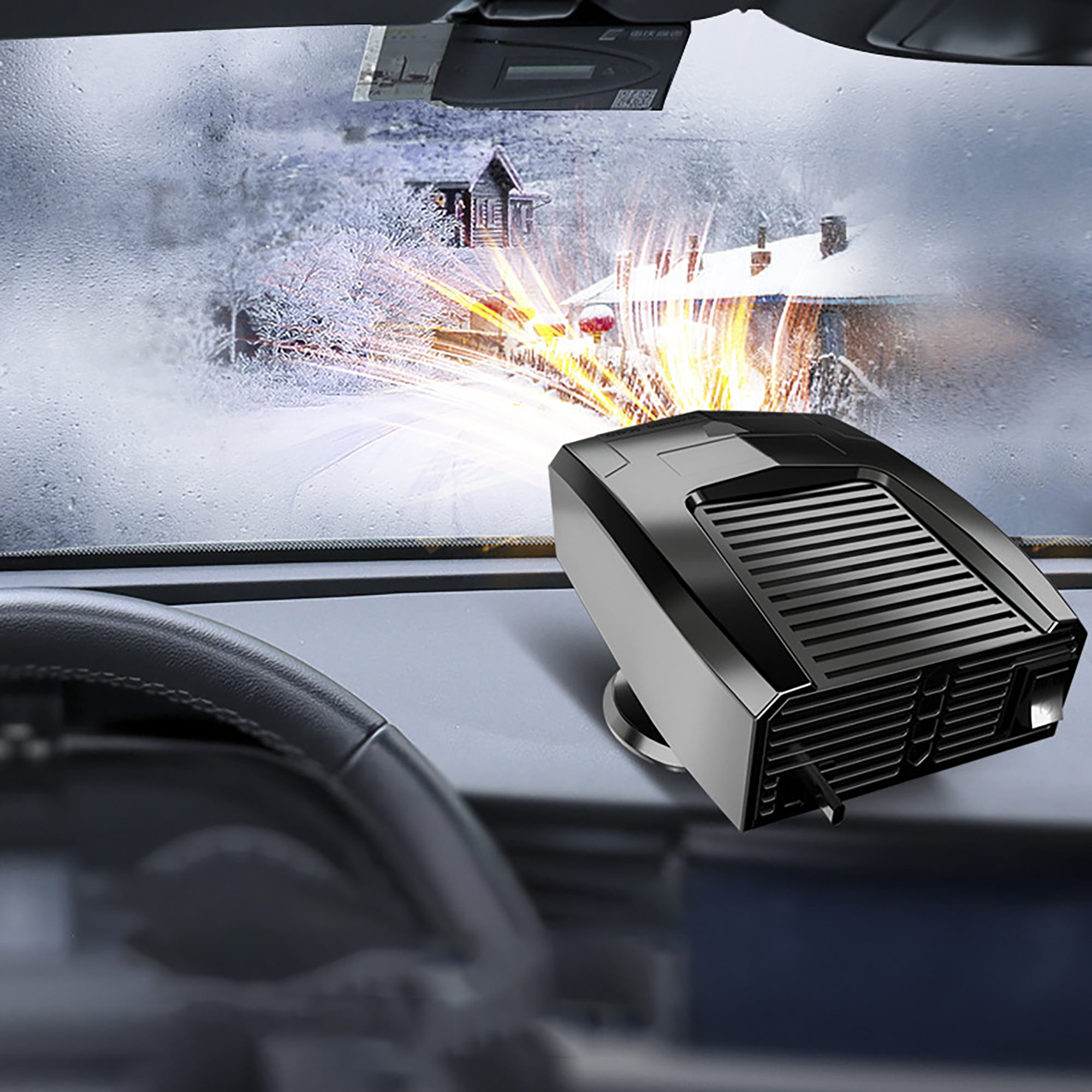 Portable Car Heating Cooling Fan Defroster Defogger 12V Car Windshield Heater 