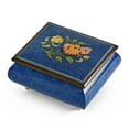 thumbnail image 1 of Vibrant Royal Blue Floral Wood Inlay Music Box - Imagine, 1 of 2