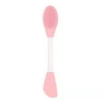 thumbnail image 1 of Cepillo de silicona de doble punta para mascarilla facial, suave y masajeador, con forma de cuchillo, color rosa claro, 1 of 12