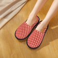 thumbnail image 4 of House Slippers for Women Men - Red white dot print Lightweight House Shoes Fuzzy Slippers, Soft Slip-On Cozy House Slippers for Woman Indoor Outdoor, 4 of 7
