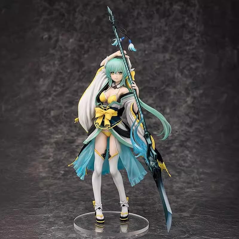 Kiyohime Figure, Holding a Long Gun Kiyohime Action Figure 25cm/9.8inch Handmade Anime Character Statue Model Desktop Ornament Gifts