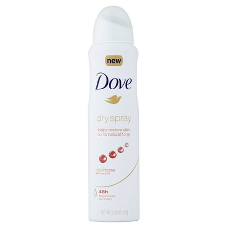 Dove Dry Spray Antiperspirant Deodorant Clear Tone Skin Renew 3.8 oz