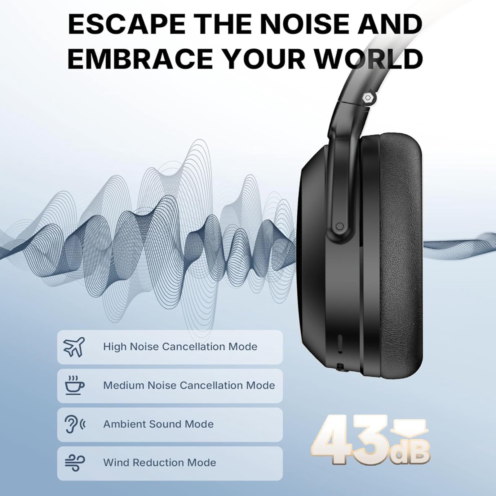 Edifier WH700NB Pro Wireless Over-Ear Headphones with Active Noise Cancellation, Hi-Res Audio, Bluetooth V5.4, Multi-Point Connection, Al Clear Calls, Fast Charging, Foldable - Black