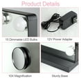 thumbnail image 6 of FanhSbrocade 23” Large Hollywood Vanity Mirror Black Vanity Mirror Makeup Lighted Mirror 15 Dimmable LED Bulbs for Dressing Bathroom, Smart Touch Control USB Charge, 6 of 11