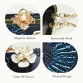 thumbnail image 5 of Women Pearls Beaded Clutch Flower Sequins Evening Handbag Chain Strap Shoulder Bag, 5 of 6