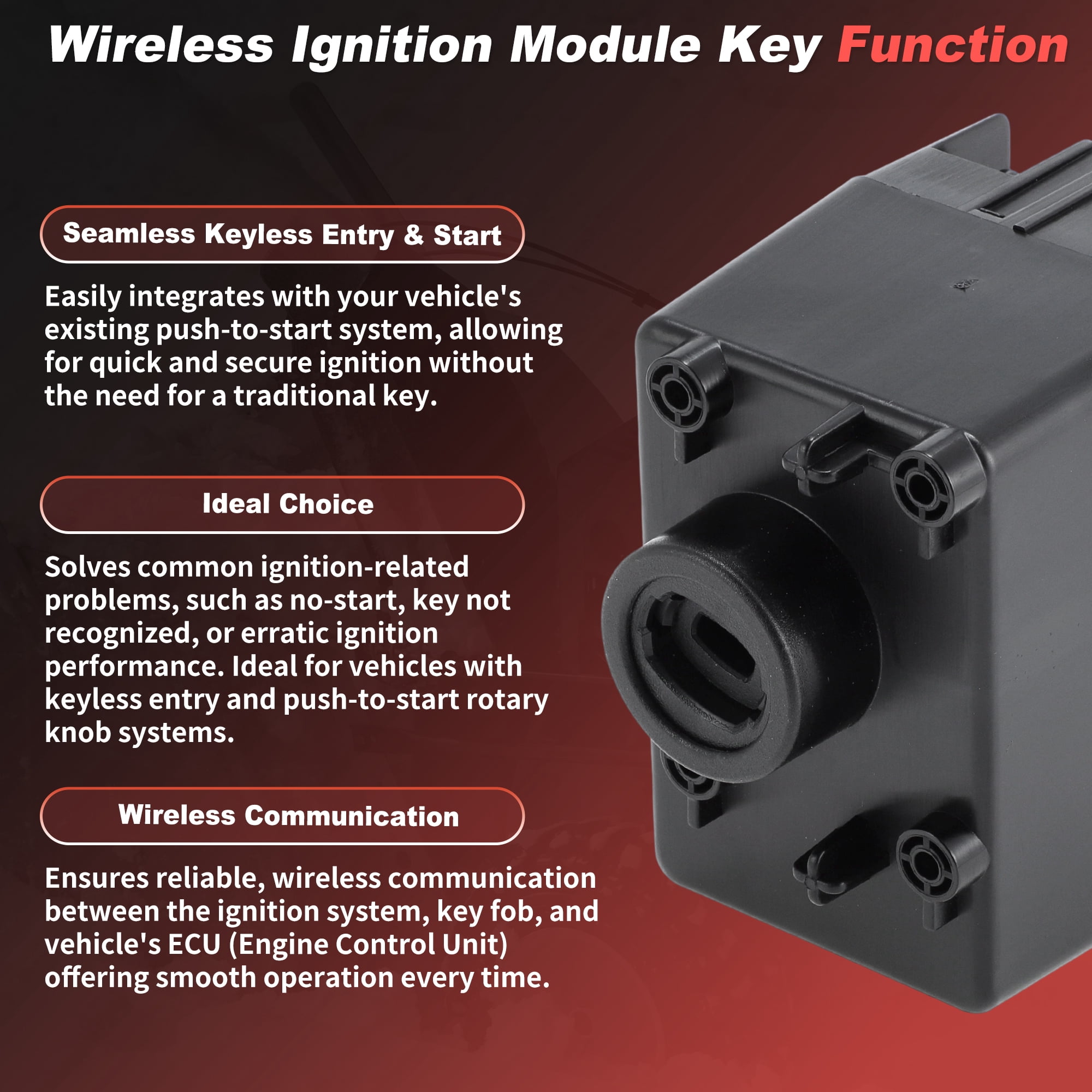 68105738AF Wireless Ignition Module Switch with Remote Key Fob for Dodge Challenger Durango Grand Caravan for Jeep Grand Cherokee for Ram C/V 1500 2500 3500 4500 5500 2011-2014
