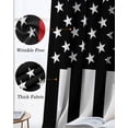 thumbnail image 3 of Red American Flag Kitchen Curtains Black White Striped US Flag Stars Cafe Short Curtains for Bathroom Blackout Window Curtain Grommet Small Window Treatment Drapes for Bedroom Living Room 42"x45"x2, 3 of 9