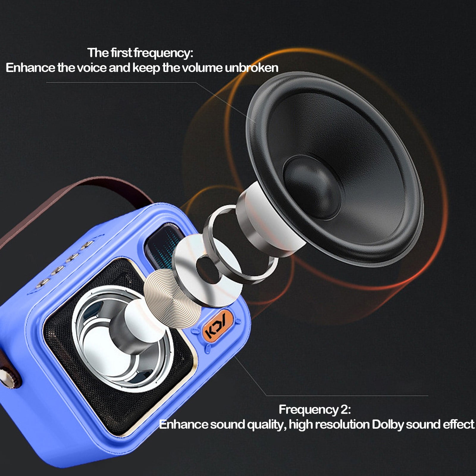 Byujiro Mini Karaoke Machine with 1 Wireless Microphones, Handheld Singing and Microphone Integrated Mini Bluetooth Speaker Handheld Portable Microphone Speaker