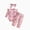 R635-Pink, variant on NOLDARES Baby Girl Newborn Clothes Ribbed Knit Romper Floral Flared Pants Headband Set 3Pcs Fall Winter Outfits,Pink,0-3 M