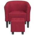 thumbnail image 2 of vidaXL Tub Chair with Footstool Wine Red Fabric, 2 of 7