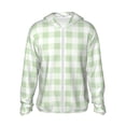 thumbnail image 2 of Uemuo Green Checkboard Pattern Women's Full Zip UPF 50+ Sun Protection Hoodie Jacket Long Sleeve Sun Shirt Hiking Outdoor Performance with Pockets-Medium, 2 of 9